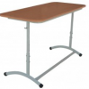 Стол ученический двухместный регулируемый по высоте на каркасе из круглой трубы, ЛДСП 22мм - ООО Александрит. 