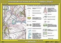 Учебн. карта "Топографическая карта и условные знаки" 70х100 /арт. 8211 (Ст) - ООО Александрит. 