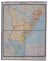 Учебная карта "Война за независимость и образование США (1775-1783)" (матовое, 2-стороннее лам.) /арт. 5522 (Ст) - ООО Александрит. 