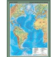 Учебная  карта "Атлантический океан. Физическая карта" 70х100 см / артикул 8256 - ООО Александрит. 