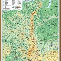 Учебн. карта "Урал. Физическая карта" 100х140 /арт. 8302 (Ст) - ООО Александрит. 